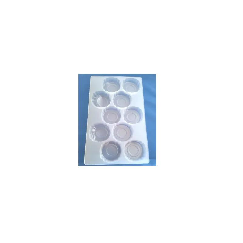 Serving Tray Base 9.125X15.875 IN 10 Compartment OPS Clear Round 3.125 IN Inner Dimension 1000/Case