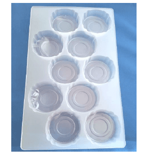 Serving Tray Base 9.125X15.875 IN 10 Compartment OPS Clear Round 3.125 IN Inner Dimension 1000/Case