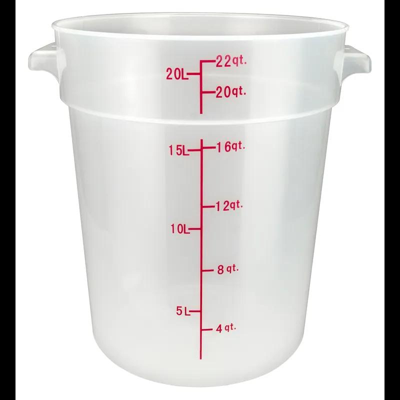 Food Storage Container 14.375X12.375X14.875 IN 22 QT Round PP 1/Each