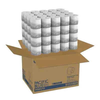 Pacific Blue Basic Toilet Paper & Tissue Roll 4.05X4 IN 1PLY White Standard 1210 Sheets/Roll 80 Rolls/Case