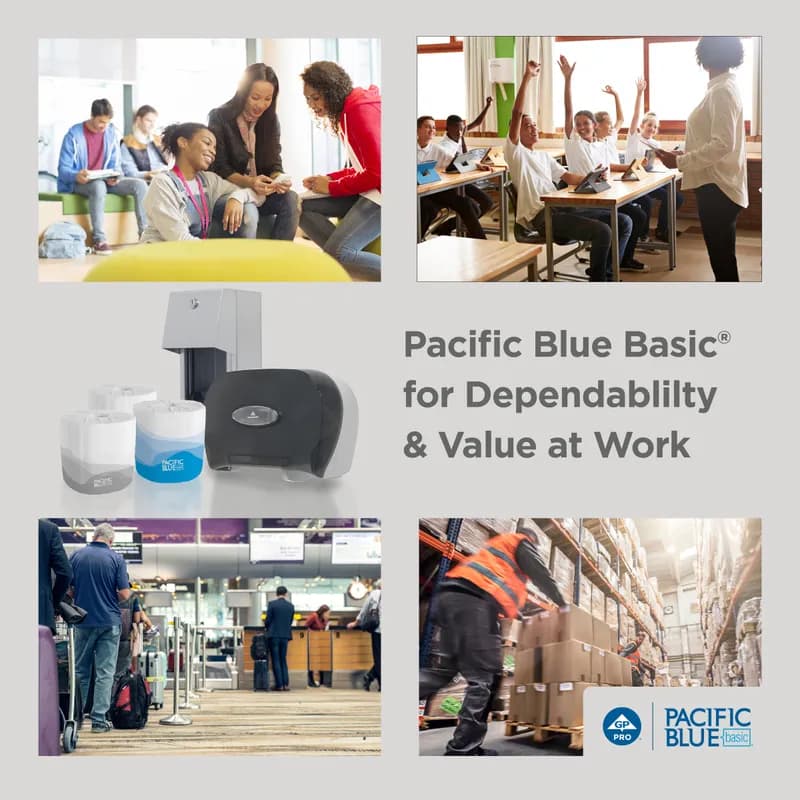 Pacific Blue Basic Toilet Paper & Tissue Roll 4.05X3.8 IN 1PLY White Standard 1210 Sheets/Roll 80 Rolls/Case