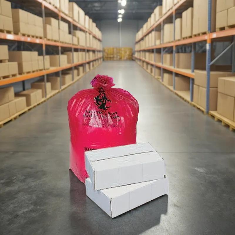 Biohazard Bag 37X50 IN Red Plastic 3MIL 25/Case