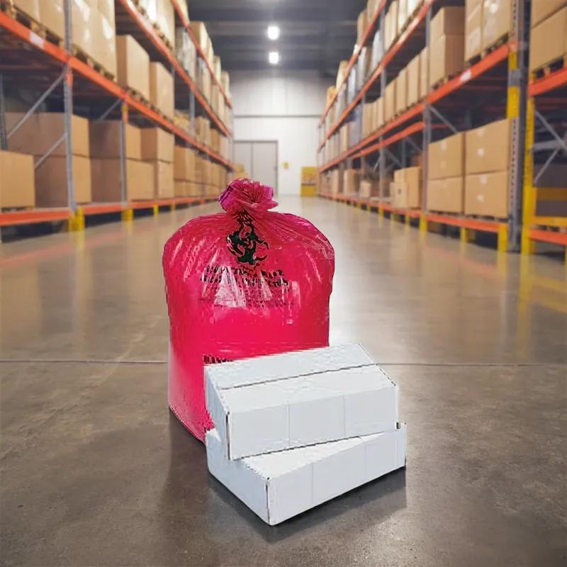 Biohazard Bag 37X50 IN Red Plastic 3MIL 25/Case