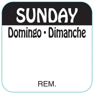 Sunday Label 1X1 IN Square Trilingual Regular Removable 1000/Roll