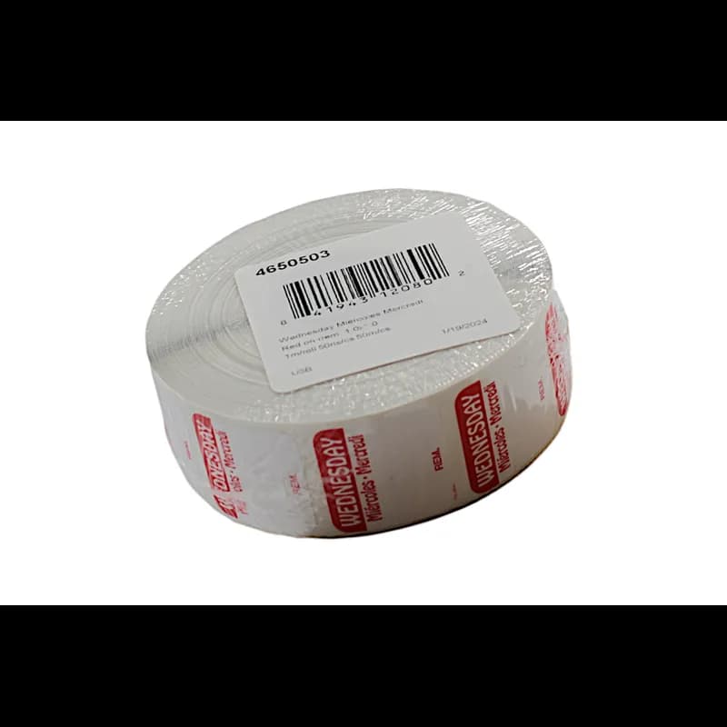 Wednesday DOW Food Safety Label 1X1 IN Red Square Trilingual Regular Removable 1000 Count/Roll 50 Rolls/Case