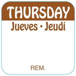 Thursday Label 1X1 IN Square Trilingual Regular Removable 1000/Roll