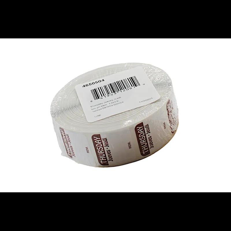 Thursday Label 1X1 IN Square Trilingual Regular Removable 1000/Roll