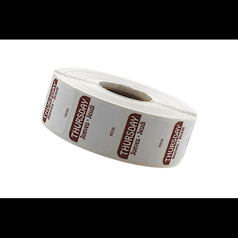 Thursday Label 1X1 IN Square Trilingual Regular Removable 1000/Roll