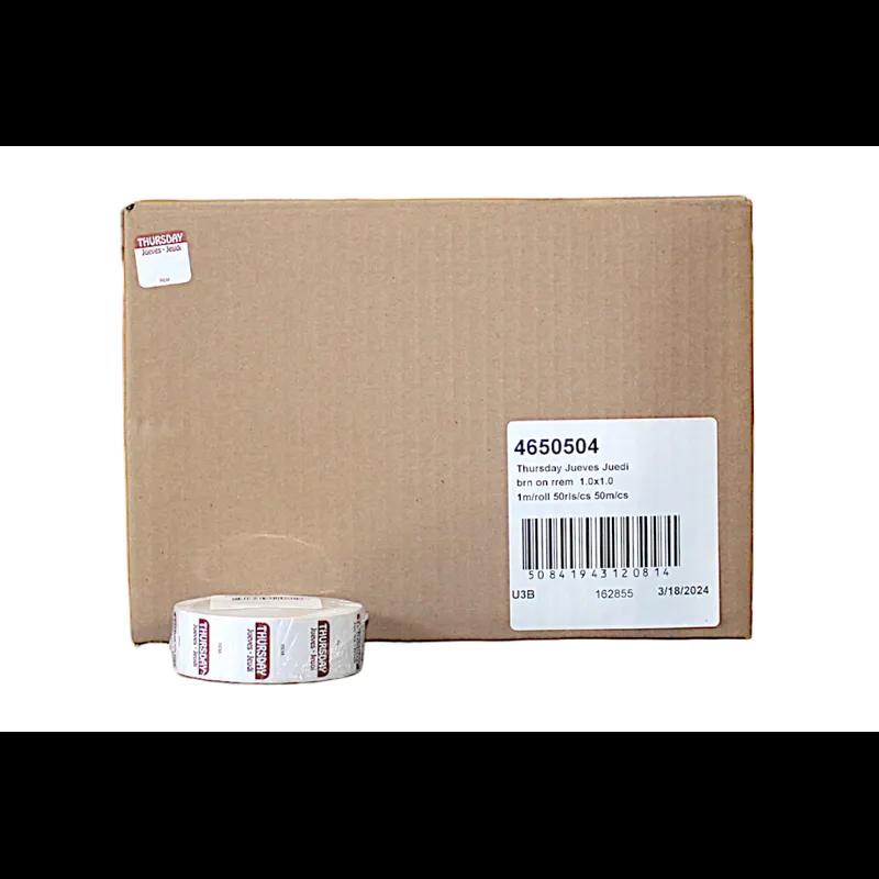 Thursday Label 1X1 IN Square Trilingual Regular Removable 1000/Roll