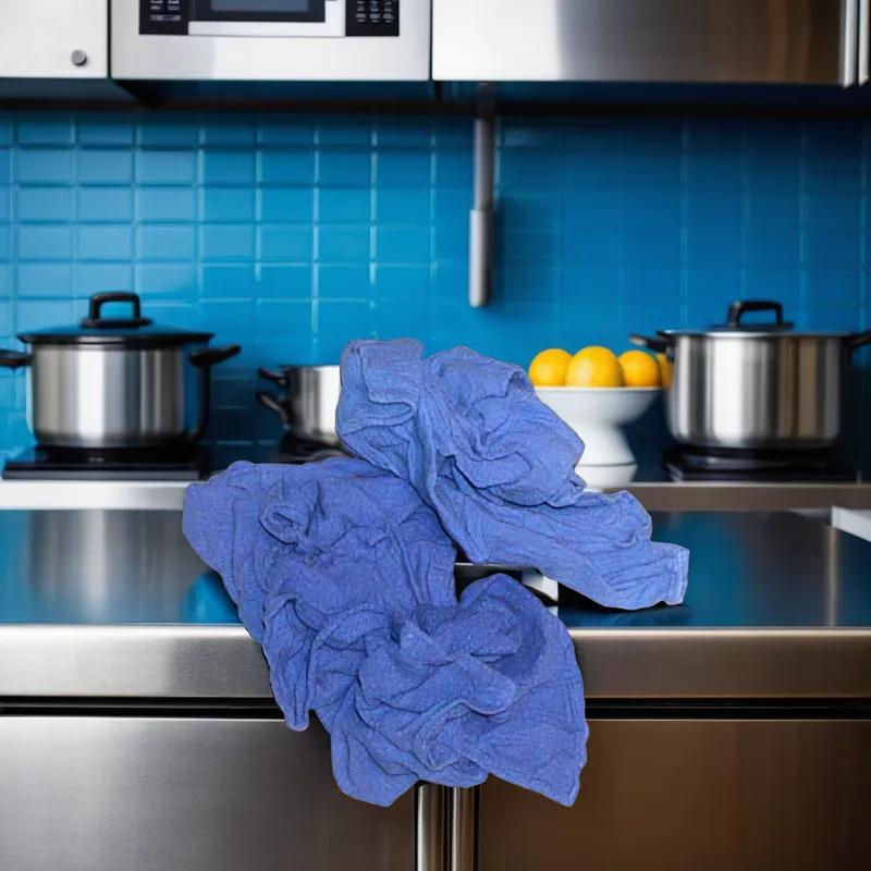 Cleaning Towel 25 LB Blue Reclaimed Textile 1/Case