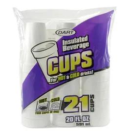 Dart® Cup Insulated 20 OZ EPS White 21 Count/Pack 12 Packs/Case 252 Count/Case