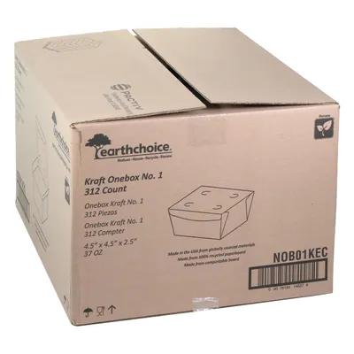 OneBox® #1 Take-Out Box Tuck-Top 4.5X4.5X2.5 IN Paperboard Kraft Square 312/Case