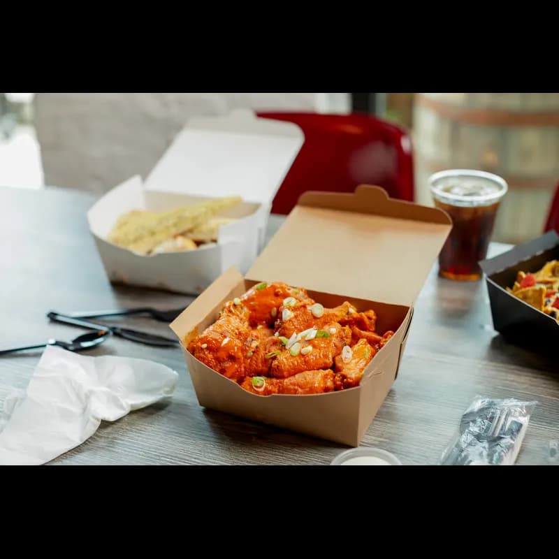 OneBox® #1 Take-Out Box Tuck-Top 4.5X4.5X2.5 IN Paperboard Kraft Square 312/Case