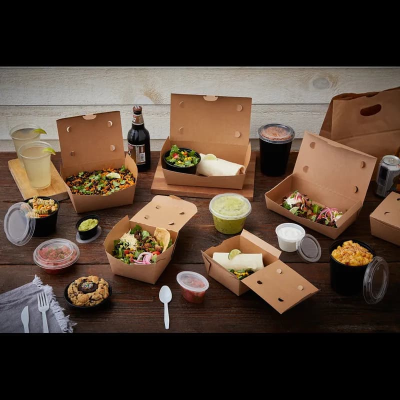 OneBox® #1 Take-Out Box Tuck-Top 4.5X4.5X2.5 IN Paperboard Kraft Square 312/Case