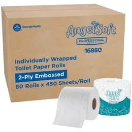 Angel Soft Professional® Toilet Paper & Tissue Roll 4X3.8 IN 2PLY White Embossed EPA Indicator 450 Sheets/Roll