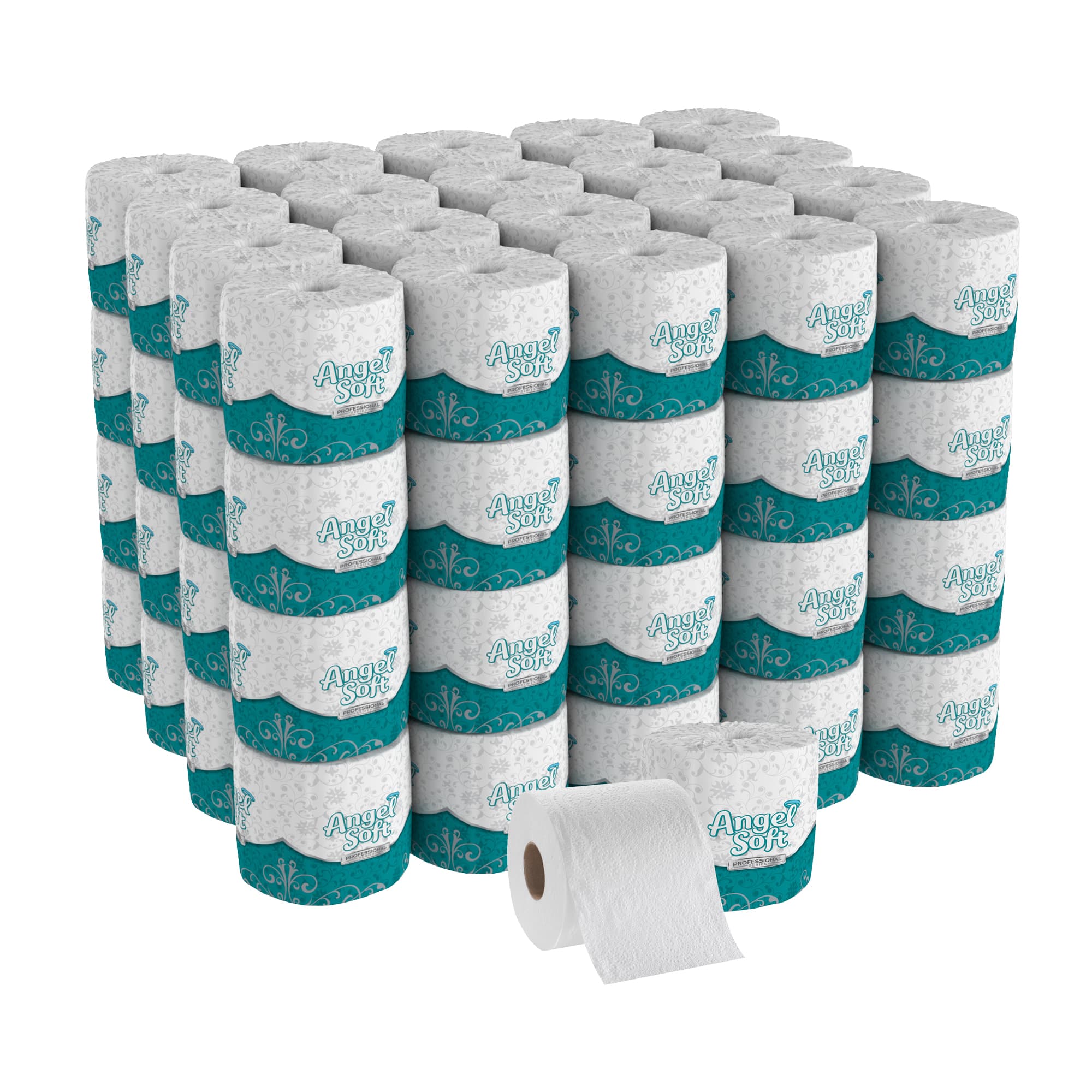 Angel Soft Professional® Toilet Paper & Tissue Roll 4X3.8 IN 2PLY White Embossed EPA Indicator 450 Sheets/Roll