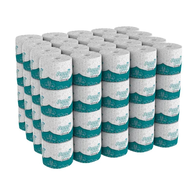 Angel Soft Professional® Toilet Paper & Tissue Roll 4X3.8 IN 2PLY White Embossed EPA Indicator 450 Sheets/Roll