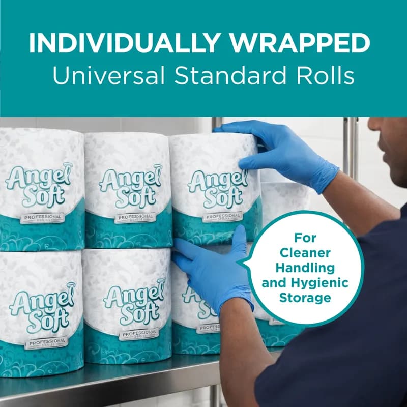 Angel Soft Professional® Toilet Paper & Tissue Roll 4X3.8 IN 2PLY White Embossed EPA Indicator 450 Sheets/Roll