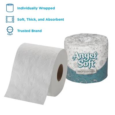 Angel Soft Professional® Toilet Paper & Tissue Roll 4.05X4 IN 2PLY White Embossed 450 Sheets/Roll 80 Rolls/Case