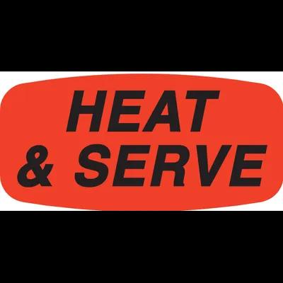 Heat & Serve Label Red Dayglo 1000/Roll