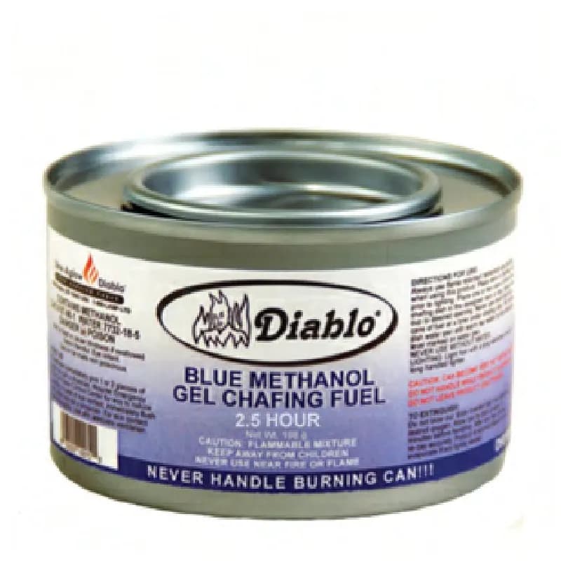 Methanol Gel Chafing Fuel 2.5-HR Blue 100% Combustion Guarantee 210° F Heat Output 72/Case