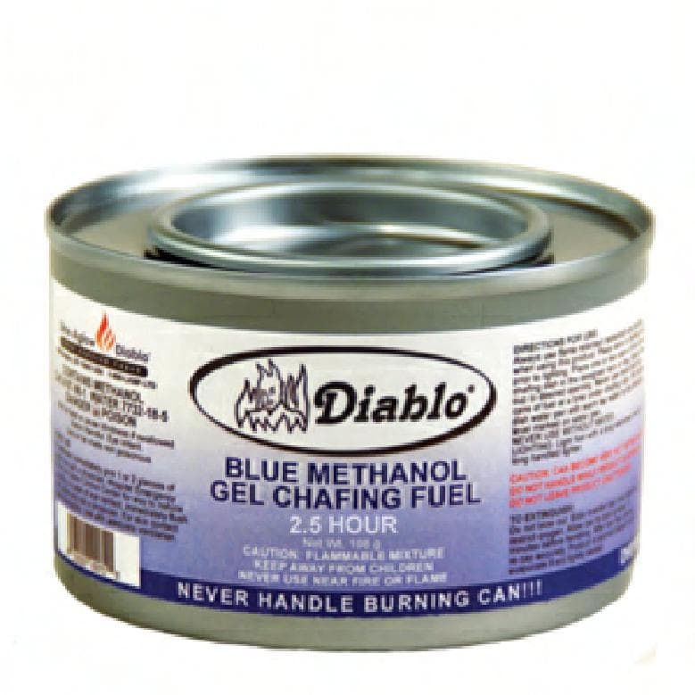 Methanol Gel Chafing Fuel 2.5-HR Blue 100% Combustion Guarantee 210° F Heat Output 72/Case