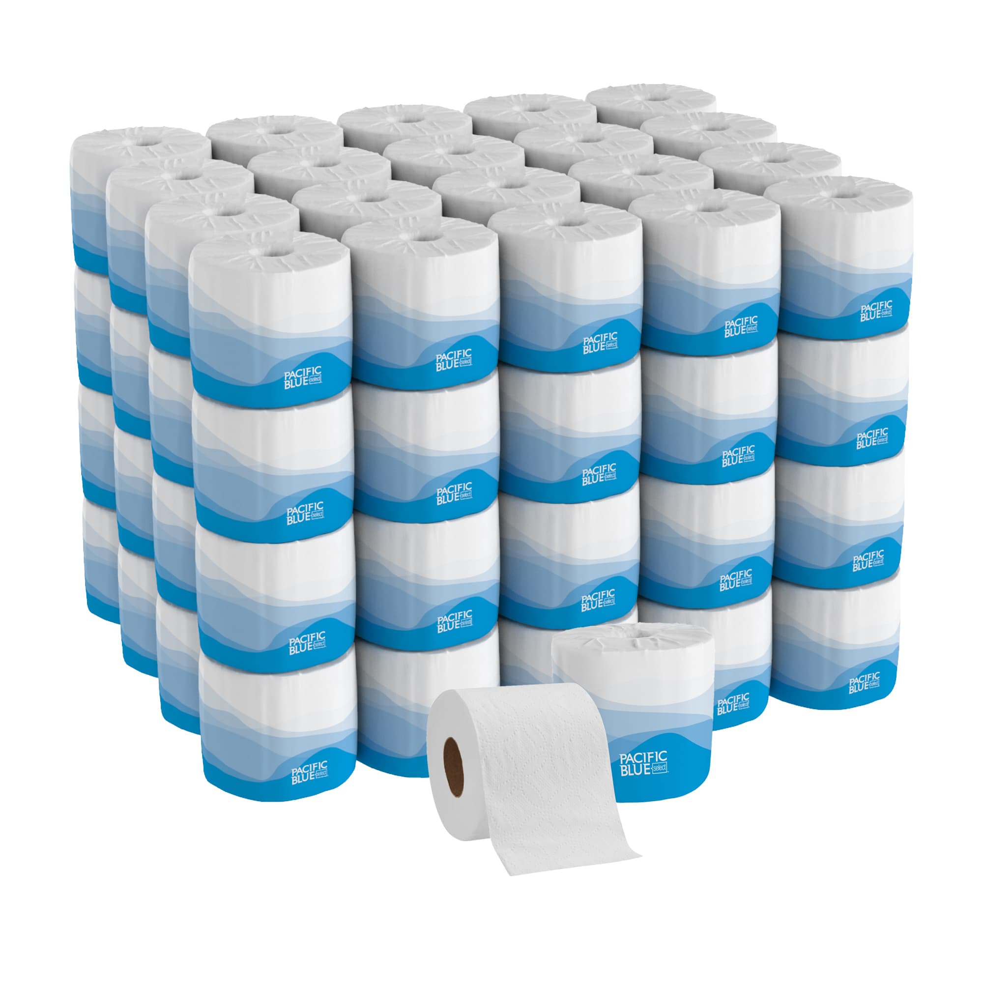 Pacific Blue Select Toilet Paper & Tissue Roll 4X3.8 IN 2PLY White Embossed Standard EPA Indicator 550 Sheets/Roll