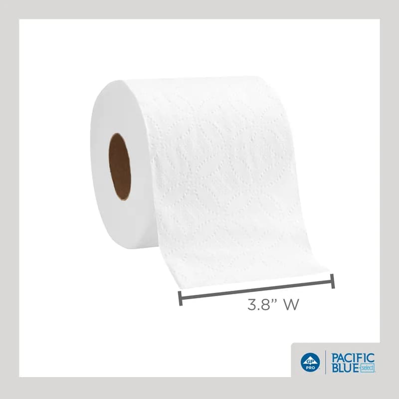 Pacific Blue Select Toilet Paper & Tissue Roll 4X3.8 IN 2PLY White Embossed Standard EPA Indicator 550 Sheets/Roll