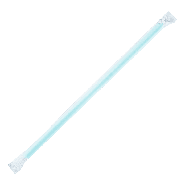 Giant Straw 0.314X9 IN Plastic Teal Paper Wrapped 2500/Case