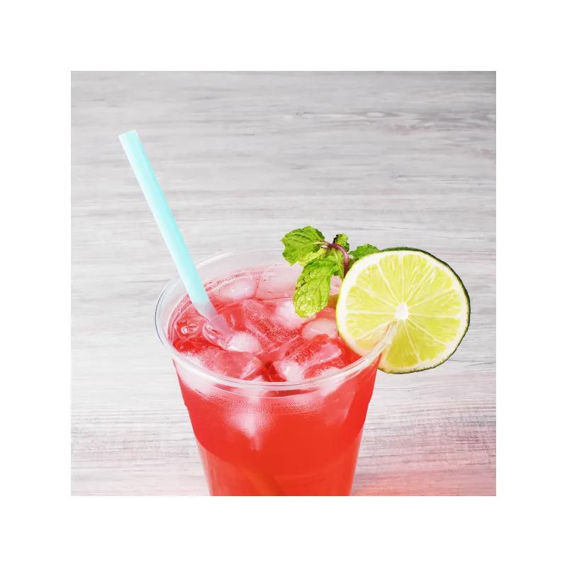 Giant Straw 0.314X9 IN Plastic Teal Paper Wrapped 2500/Case