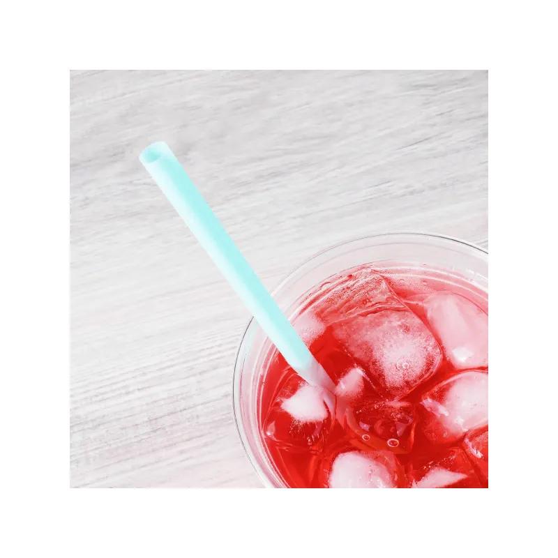 Giant Straw 0.314X9 IN Plastic Teal Paper Wrapped 2500/Case