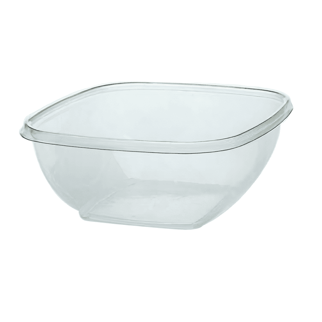 Bowl & Lid Combo Large (LG) 320 OZ PET Clear Square 25/Case