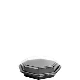 Solo® Creative Carryouts® OctaView® Take-Out Container Hinged With Dome Lid 7.94X7.48X2.36 IN PET Black Clear 100/Case