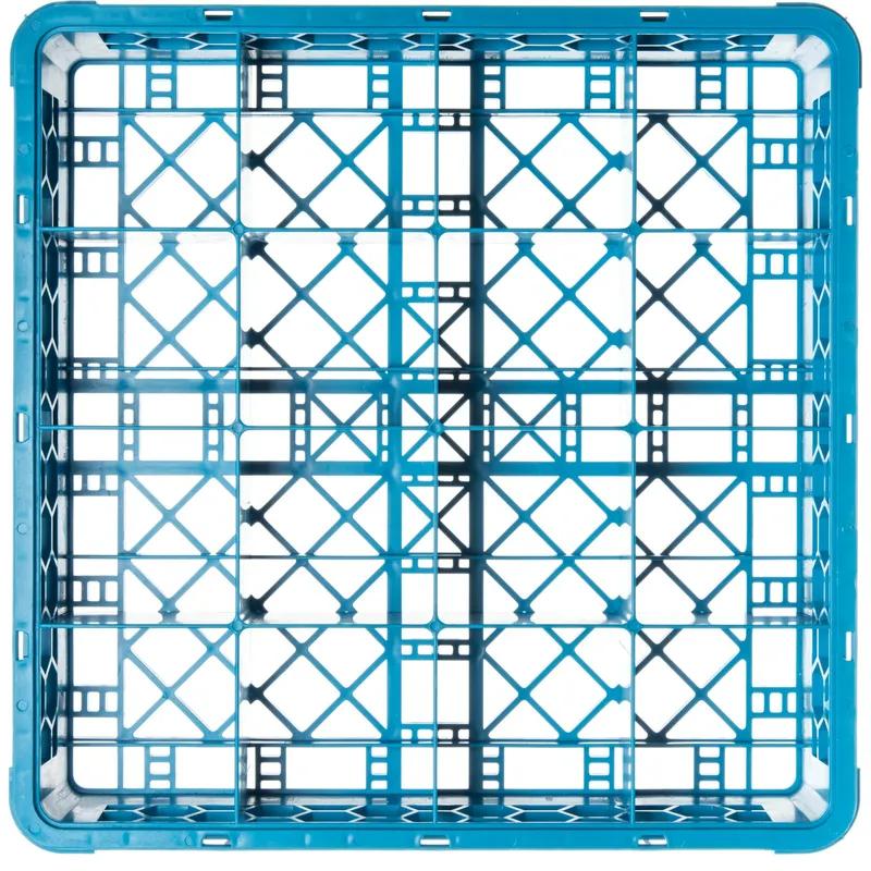 OptiClean™ Glass Rack 19.88X19.88X4 IN 16 Compartment PP Blue Divided Tilt Durable 1/Each