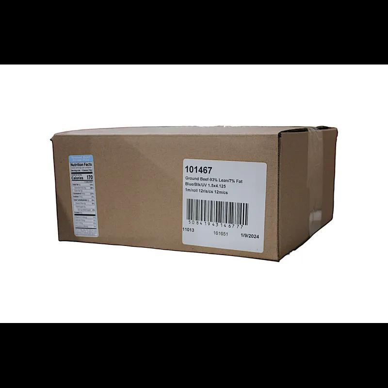 Ground Beef 93/7 Label 1.5X4.125 IN Blue Black 1000/Roll