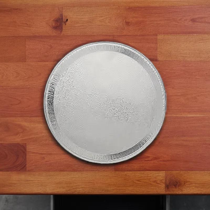 Victoria Bay Serving Tray 12 IN Aluminum Silver Round 25/Case