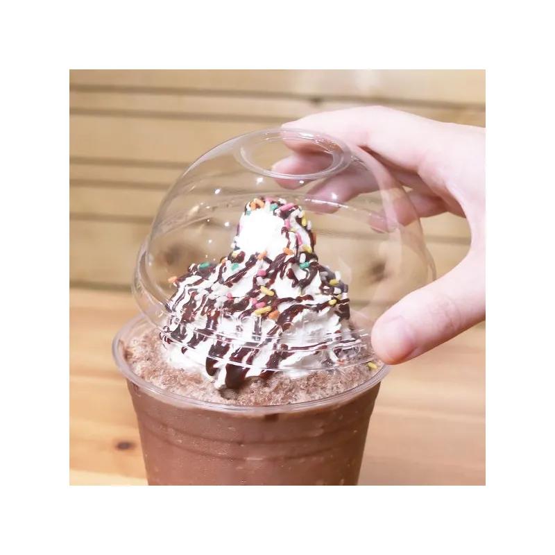 Karat® Lid Dome 3.86 IN PET Clear For 12-24 OZ Cold Cup With Hole 1000/Case