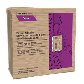 Cascades PRO Select® Dinner Napkins 16X15.5 IN Kraft Paper 1PLY 1/8 Fold 3000/Case