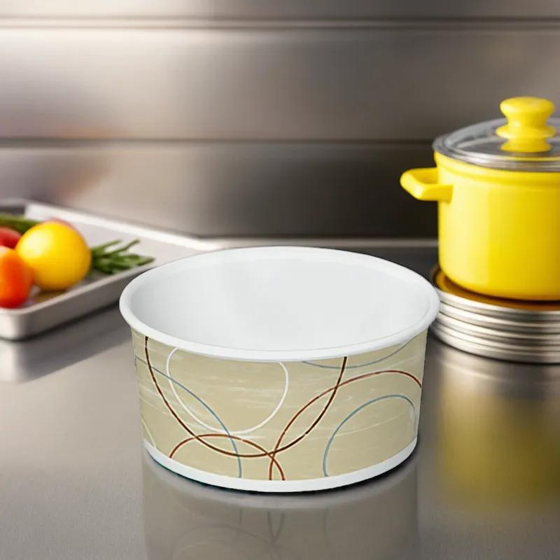 Food Container Base 3 OZ Double Wall Poly-Coated Paper Multicolor Champagne Round 1000/Case