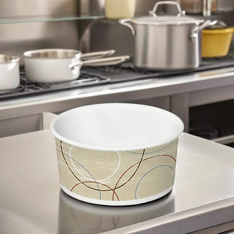 Food Container Base 3 OZ Double Wall Poly-Coated Paper Multicolor Champagne Round 1000/Case