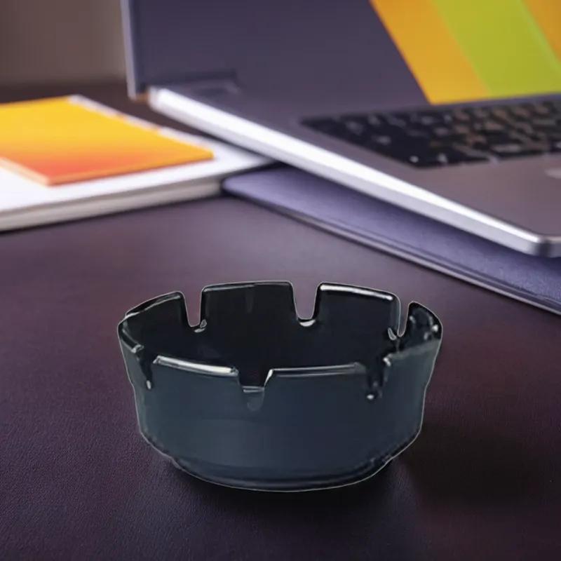 Ashtray 4.25 IN Plastic Black 72/Case