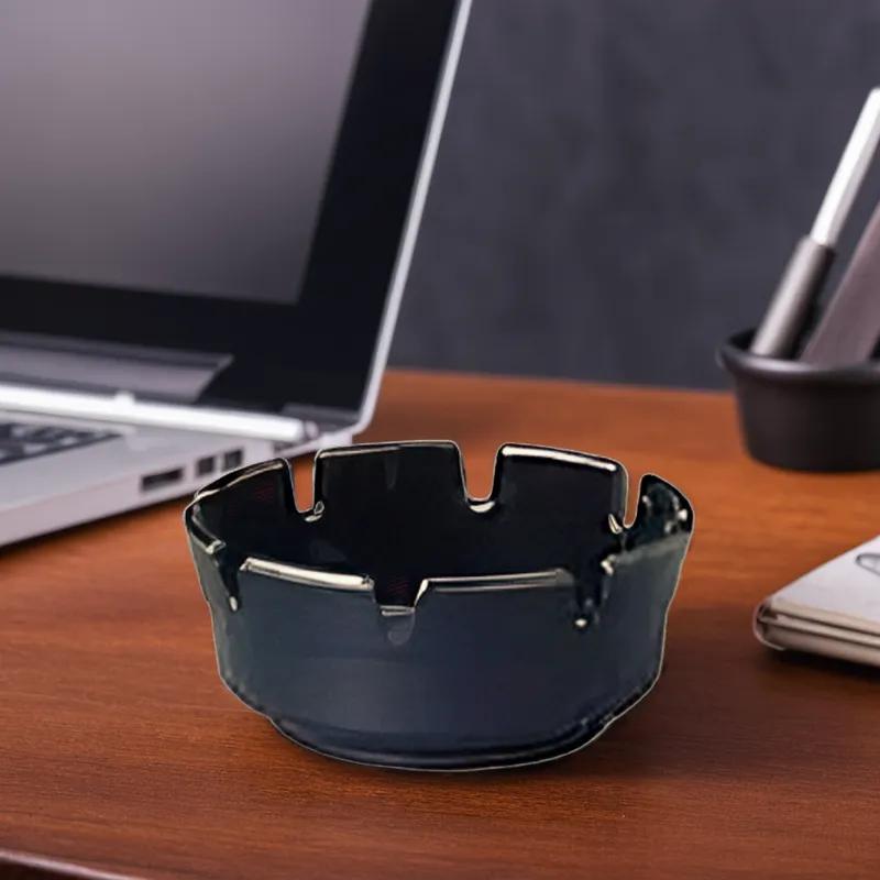 Ashtray 4.25 IN Plastic Black 72/Case