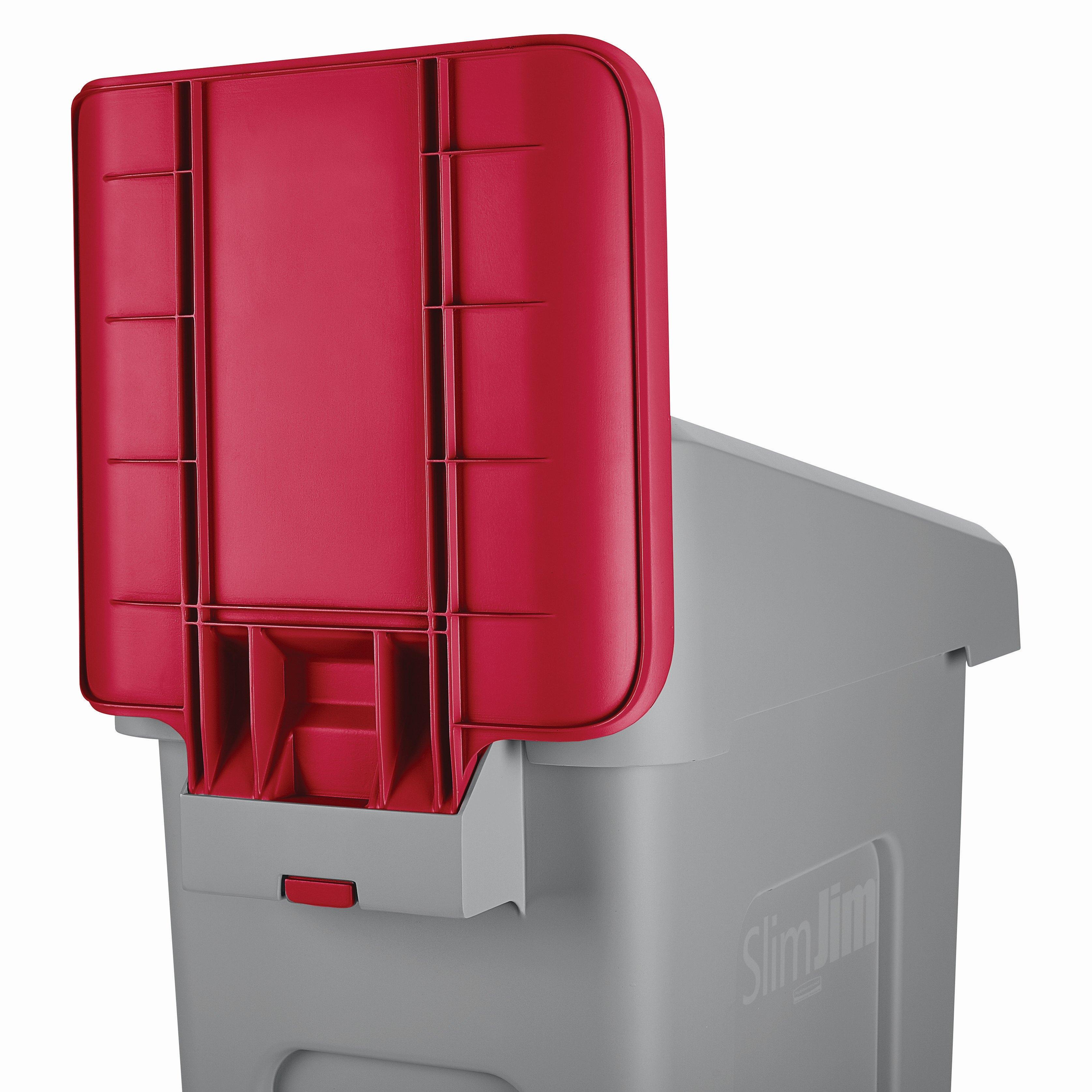 Slim Jim® Recycling Receptacle Billboard Red Resin 1/Each