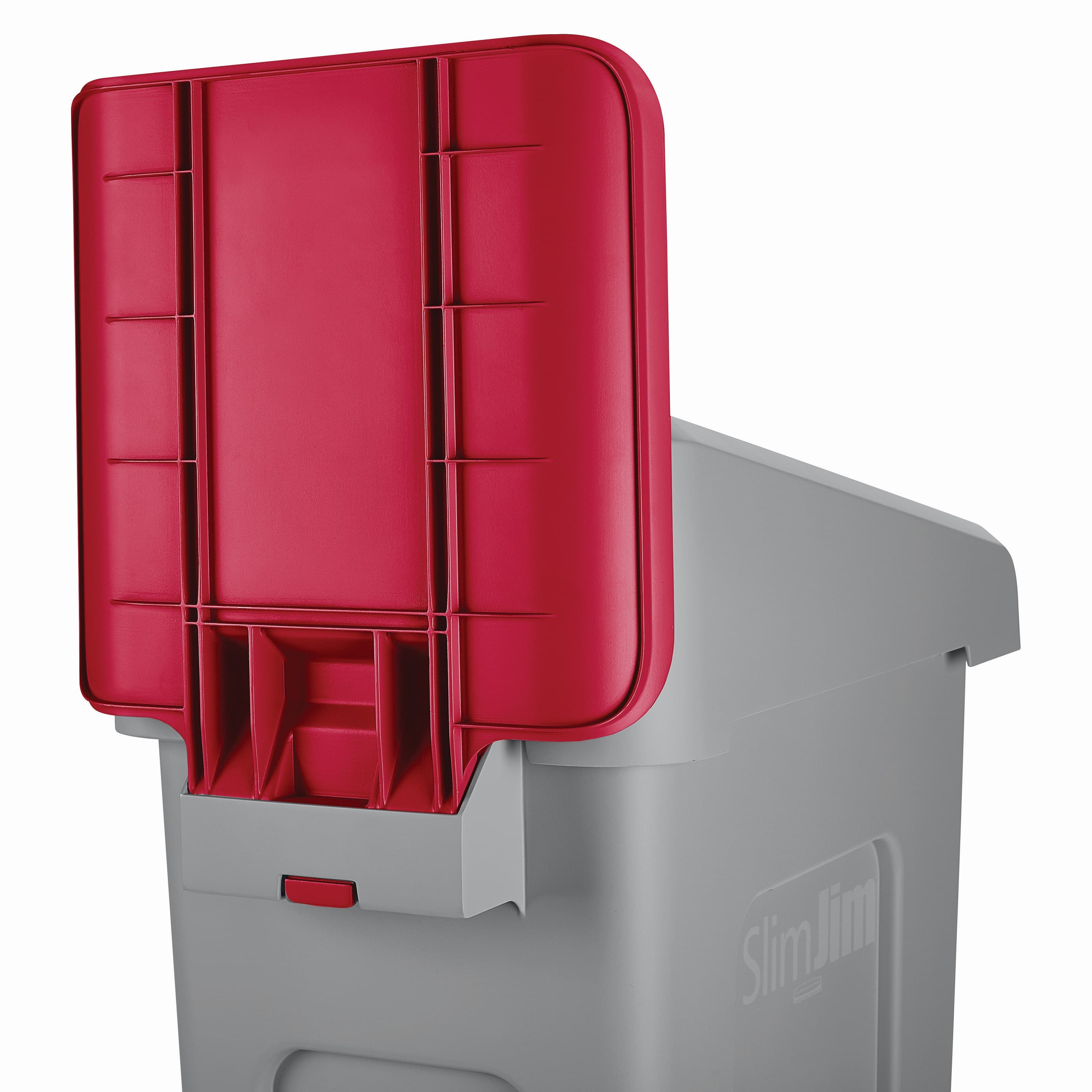Slim Jim® Recycling Receptacle Billboard Red Resin 1/Each