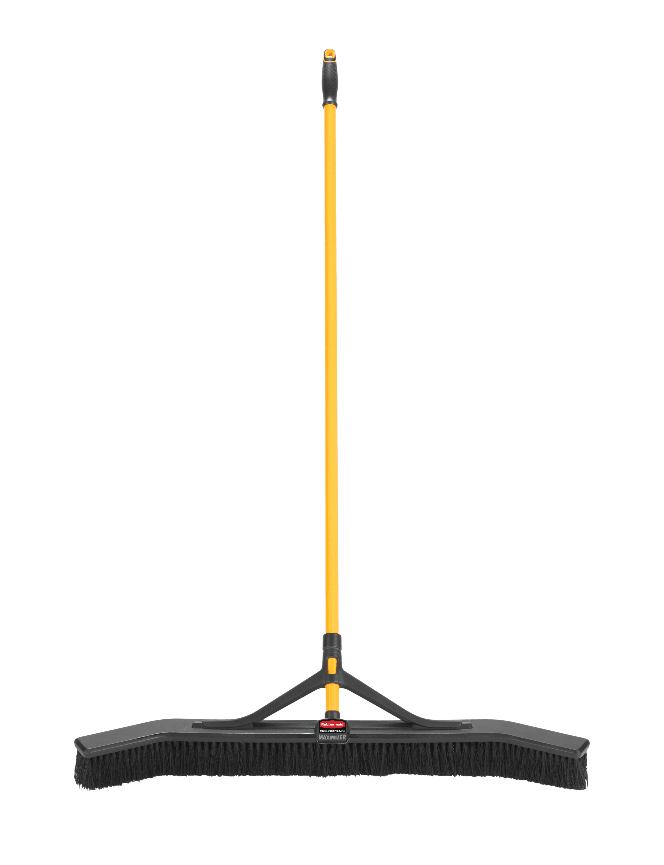 Maximizer™ Push Broom Medium (MED) 58.13X36 IN Yellow Black PP Steel Push to Center 6/Case