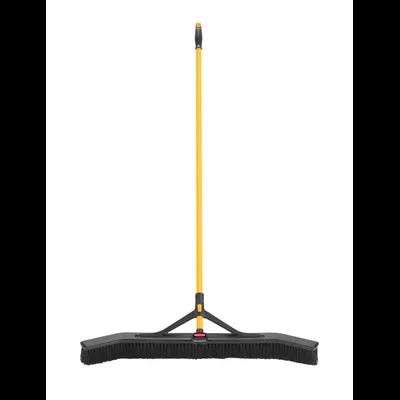 Maximizer Push Broom 36 IN Yellow Black Push to Center 6/Case