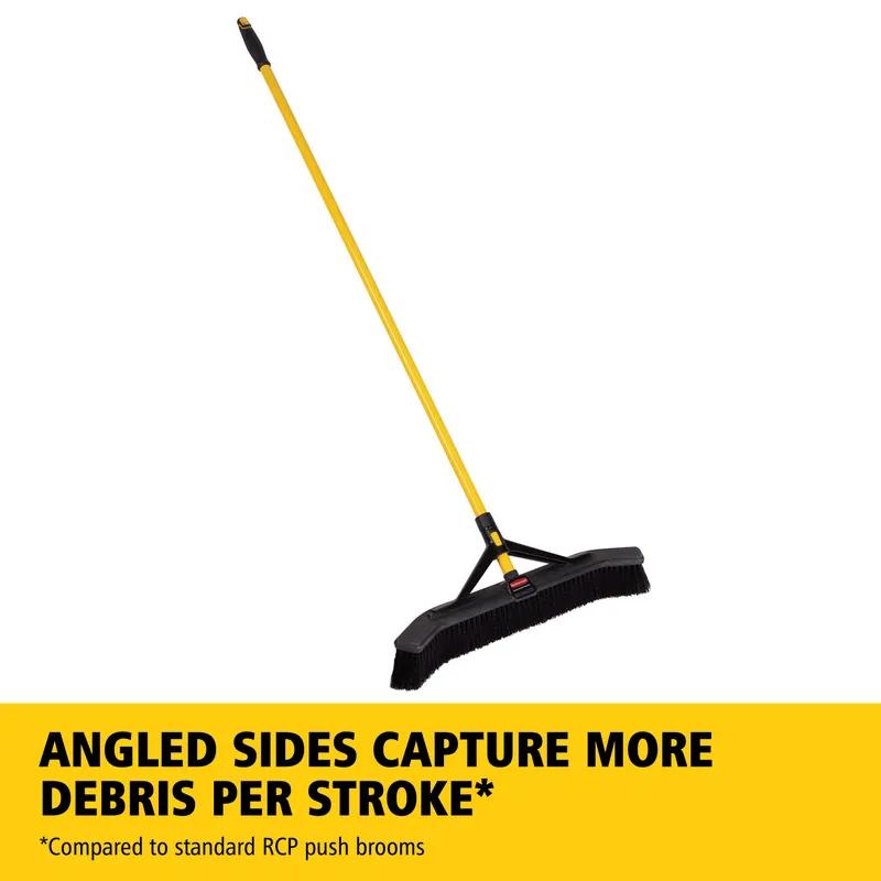 Maximizer™ Push Broom Medium (MED) 58.13X36 IN Yellow Black PP Steel Push to Center 6/Case