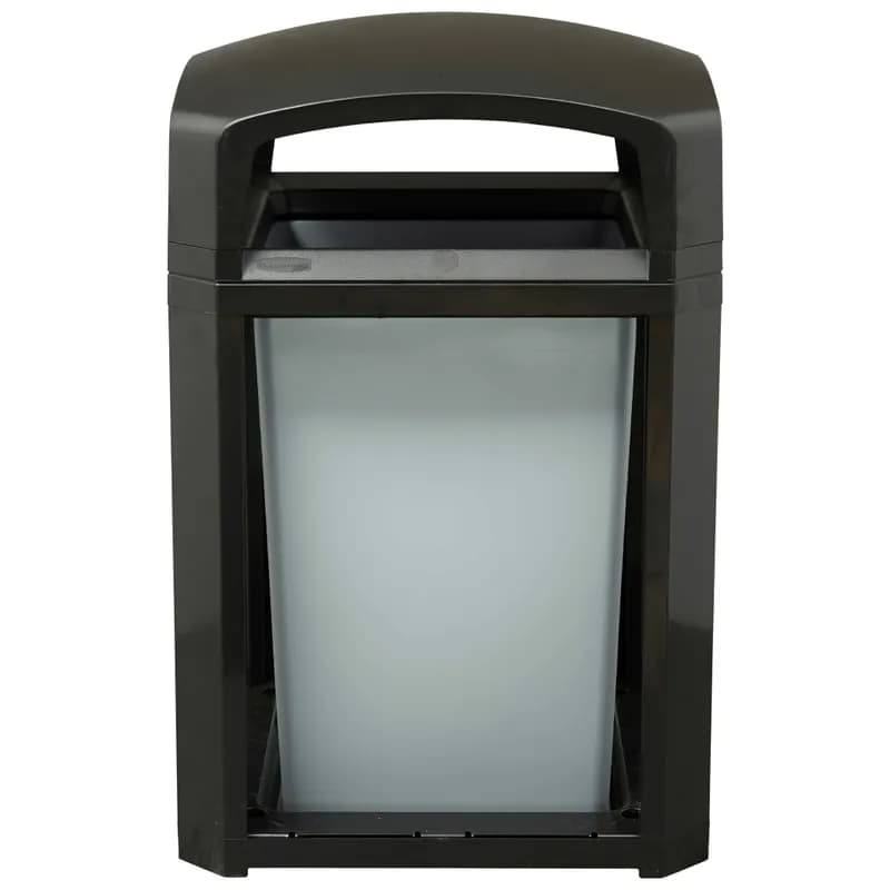 Landmark Series® Landfill 1-Stream Trash Can 26X26X40 IN Black Resin With Dome Lid With Rigid Liner Classic 1/Each