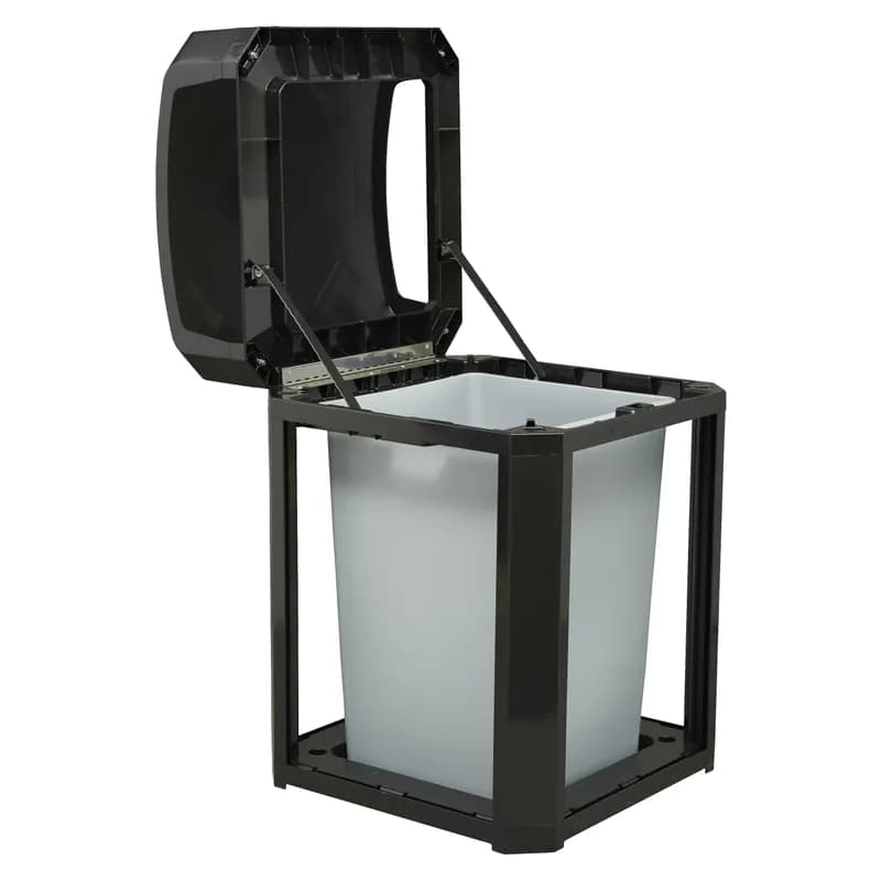 Landmark Series® Landfill 1-Stream Trash Can 26X26X40 IN Black Resin With Dome Lid With Rigid Liner Classic 1/Each