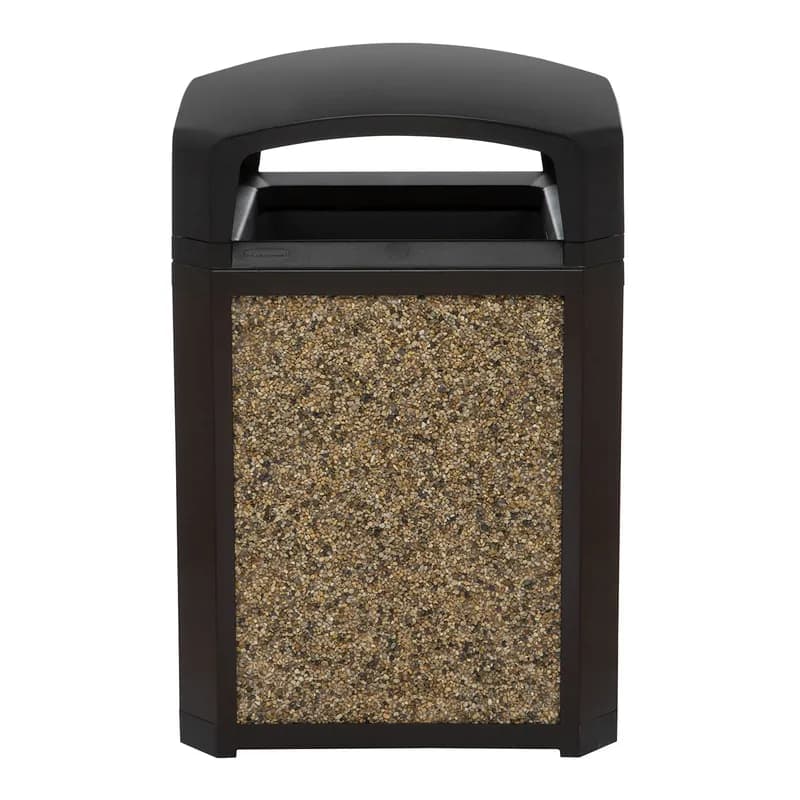Landmark Series® Landfill 1-Stream Trash Can 26X26X40 IN Black Resin With Dome Lid With Rigid Liner Classic 1/Each